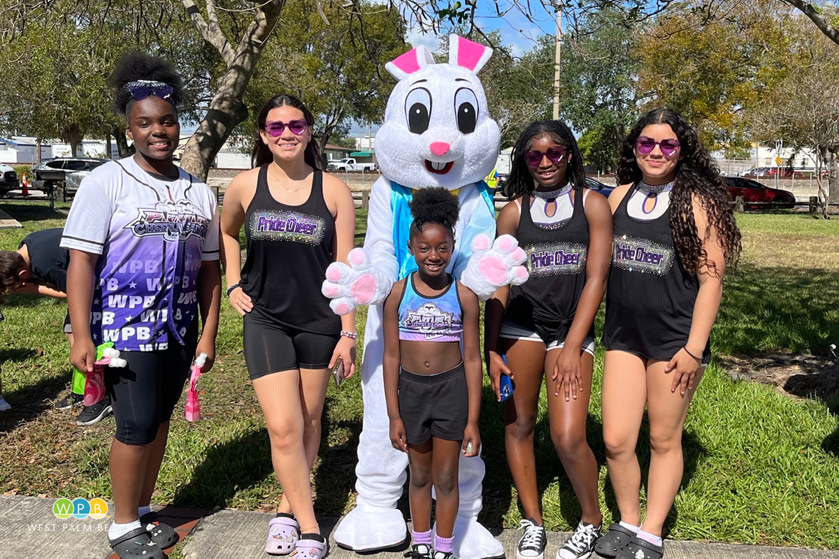 Pride Cheer Members help the Bunny