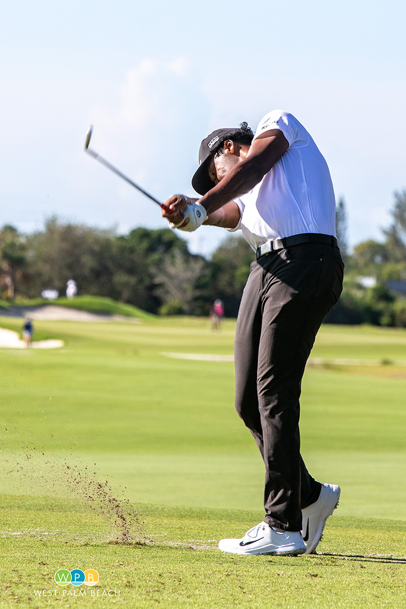 Player tees off on par 3, third hole at The Park