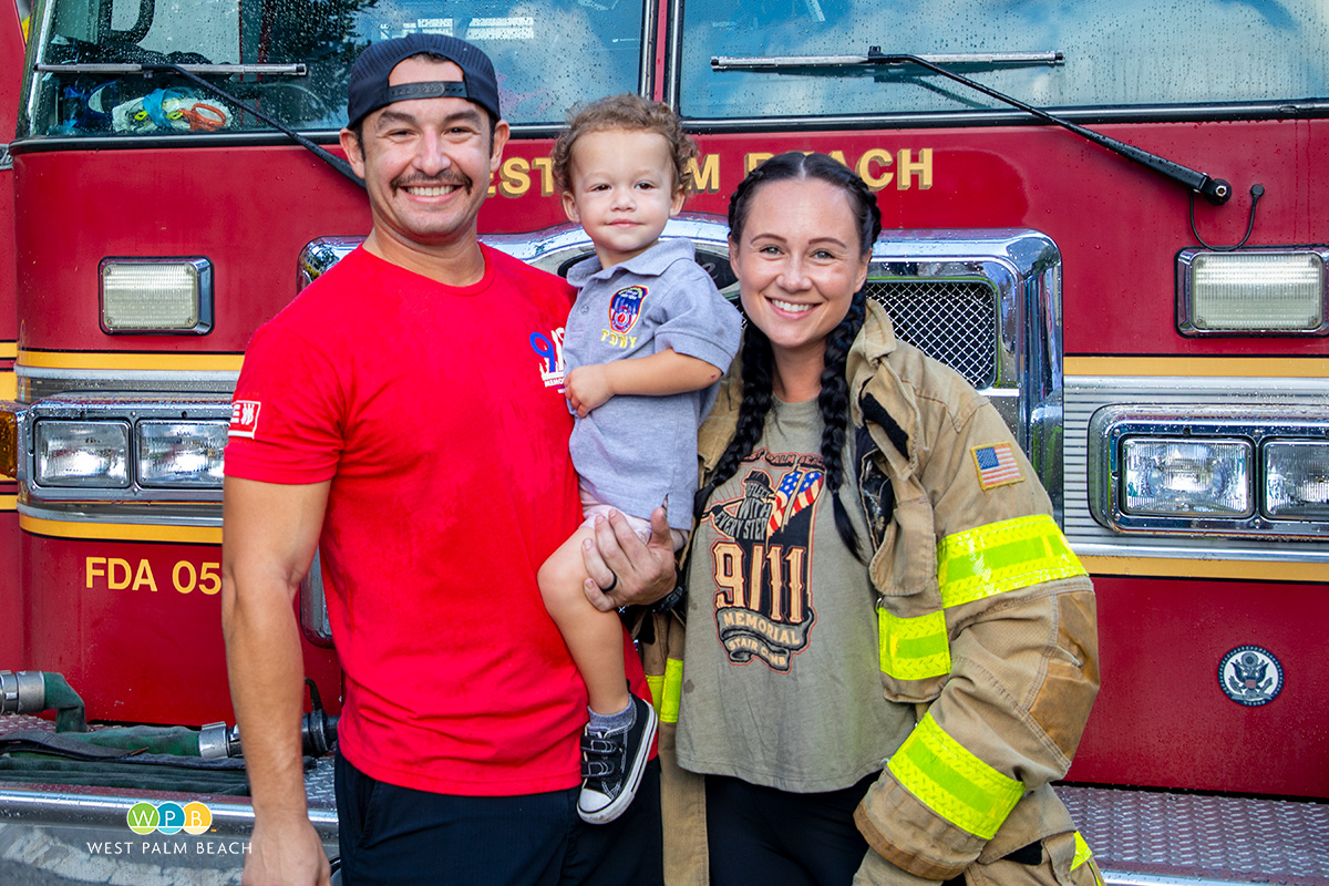 firefighter family all smiles