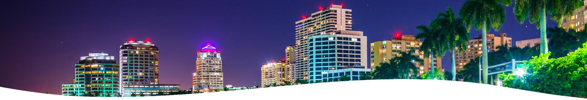 Image of West Palm Beach skyline at night