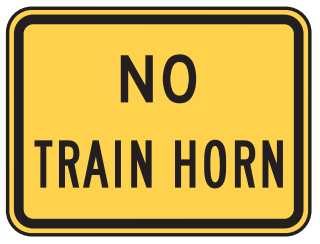 No train horn sign