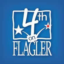 4th on Flagler logo on blue background.