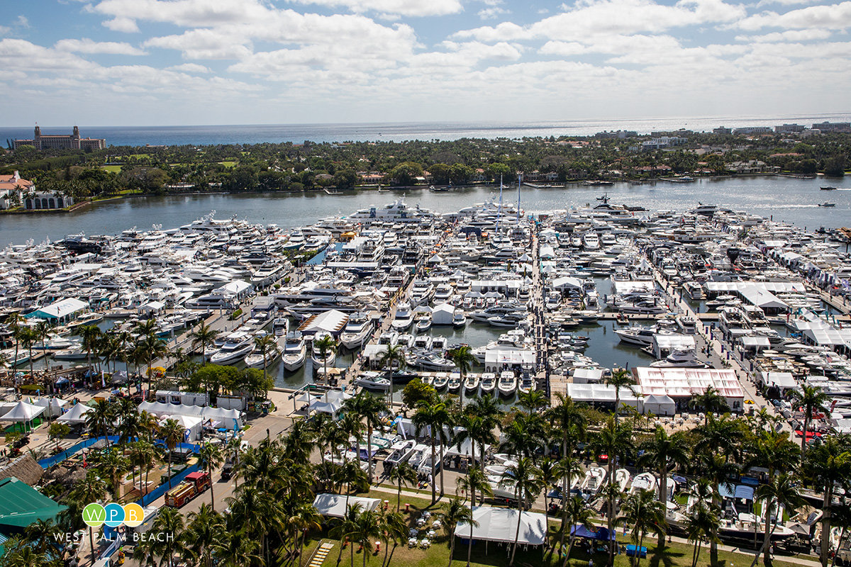 Dock-to-dock boats at Palm Beach International Boat Show