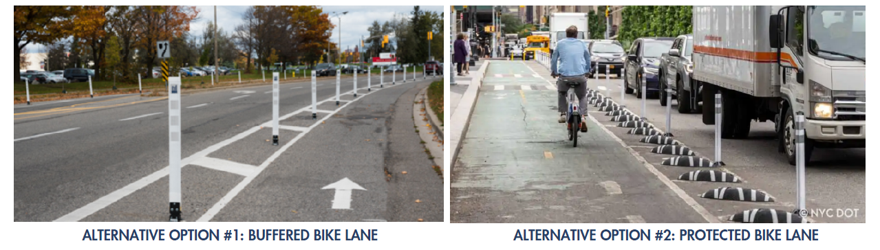 25th Street - Bike Lanes alternative Options 1 and 2