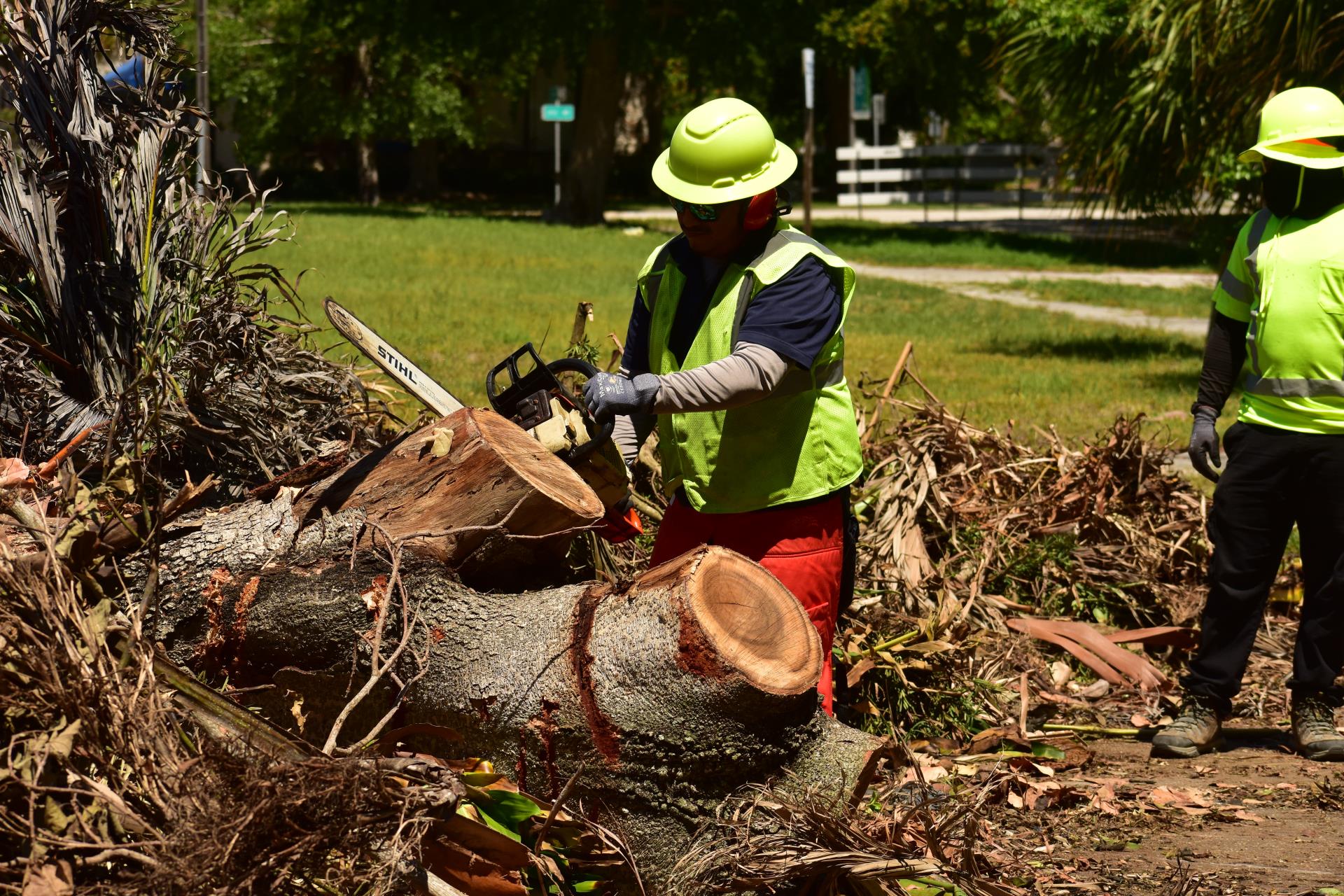 Cutting away debris