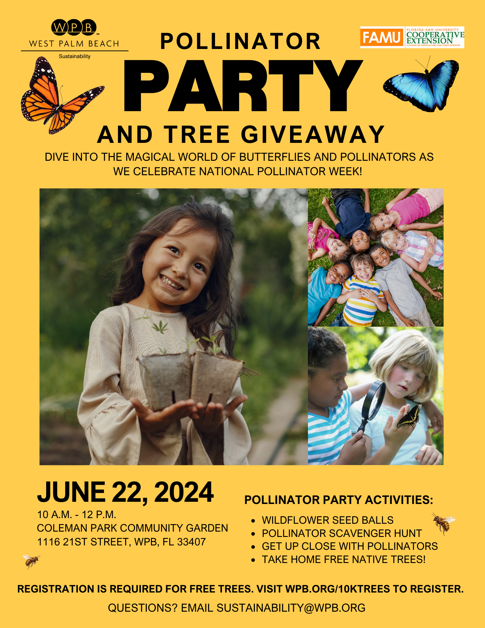 Pollinator Party and Tree Giveaway 2024