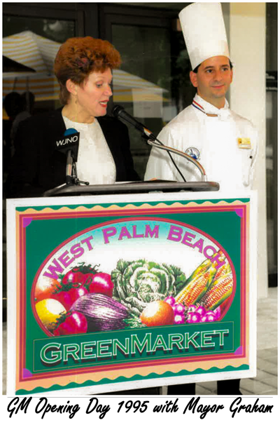 Green Market opening day 1995 with Mayor Nancy Graham