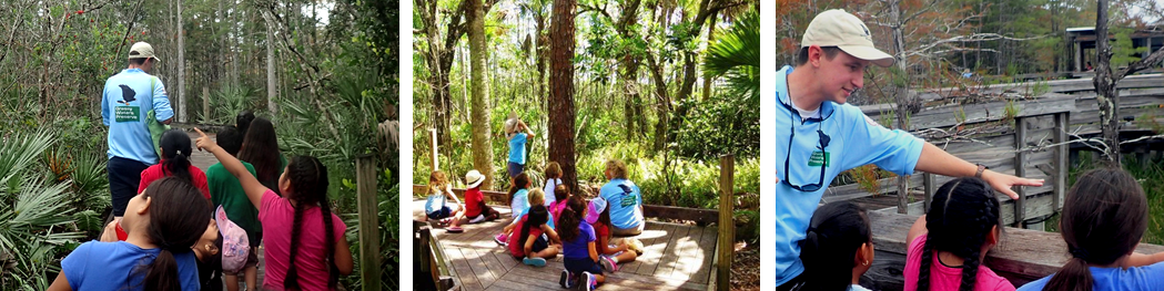 school students participating in boardwalk activity