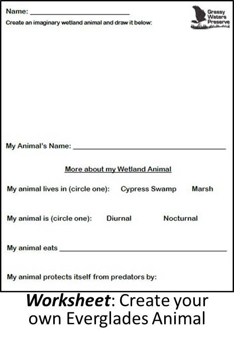 k-2 wetland animal worksheet image