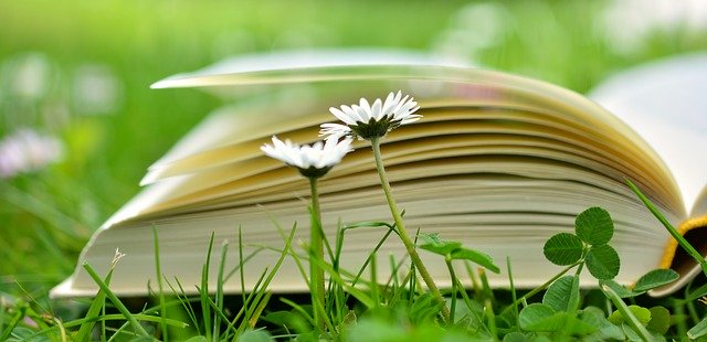 book with flowers