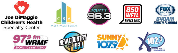 Show on the Go sponsors include Joe Dimaggio Children's Specialty Health Center, West Palm Beach CRA, radio stations Party 96.3, 850 WFTL news talk, Fox Sports 640 a.m. south florida, 979fm w.r.m.f., new country 103.1, sunny 107.9 f.m., x 102.3