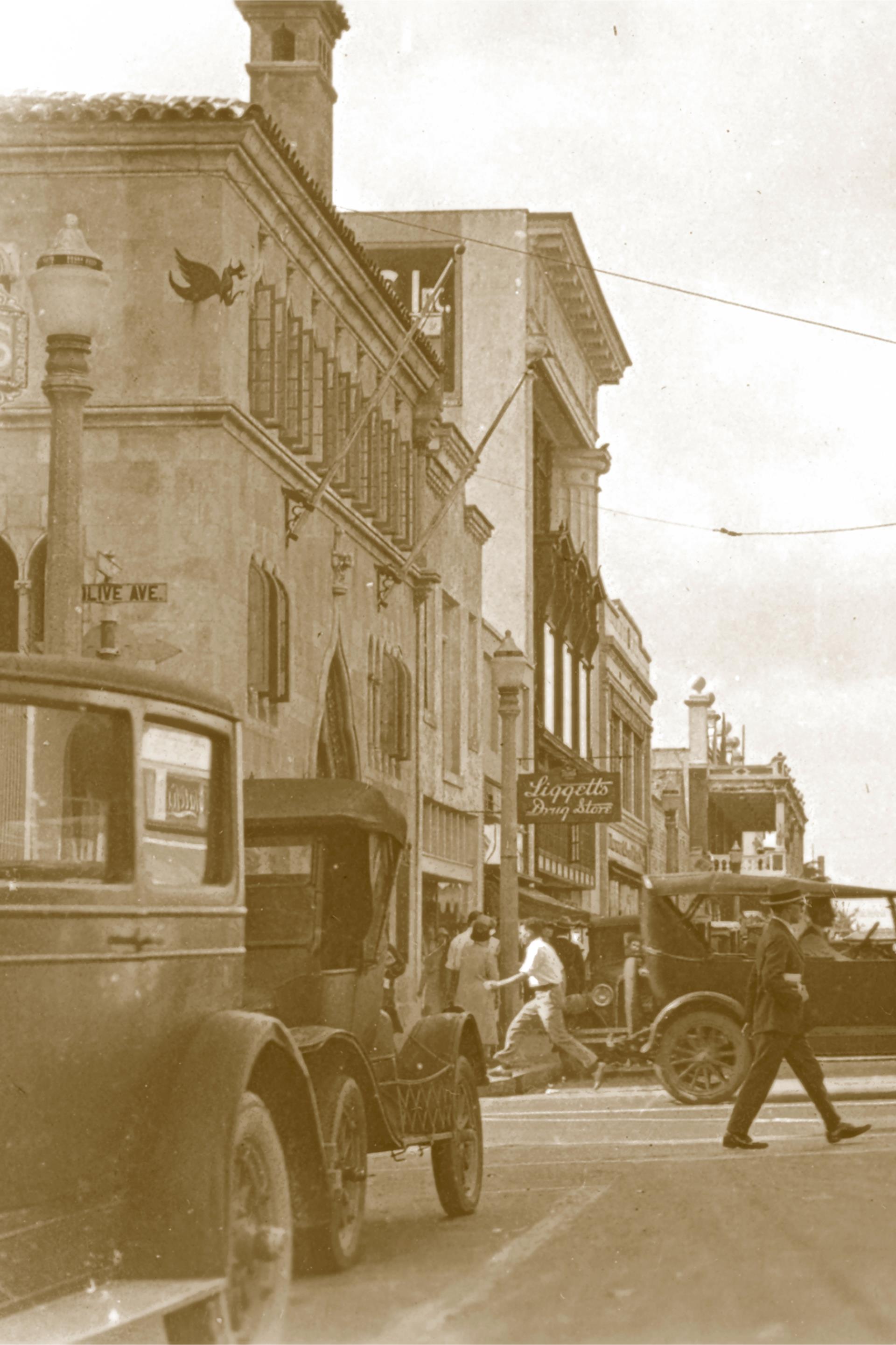 Historic photo of Clematis Street in downtown West Palm Beach