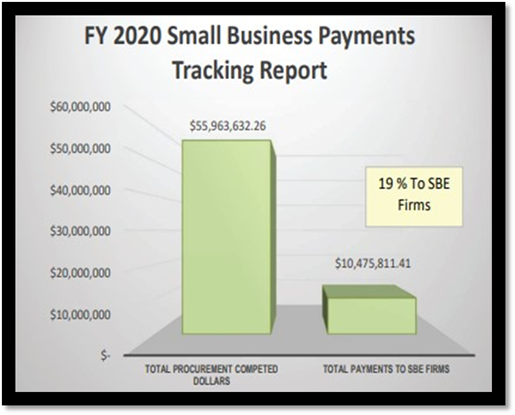 chart showing fy2020 small business payments