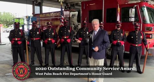 Chamber Chair Rick Reikenis Presented the ‘Outstanding Community Service’ Award to the WPBFD Honor Guard