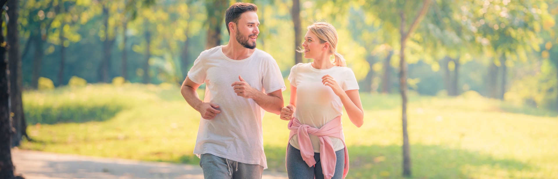 Young couple jogging