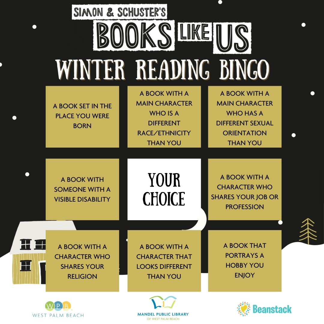 Winter Reading Bingo card