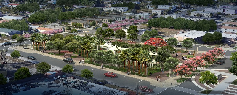 An artist's rendering of Heart & Soul Park, currently under contruction