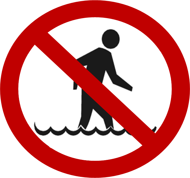 no wading/swimming symbol