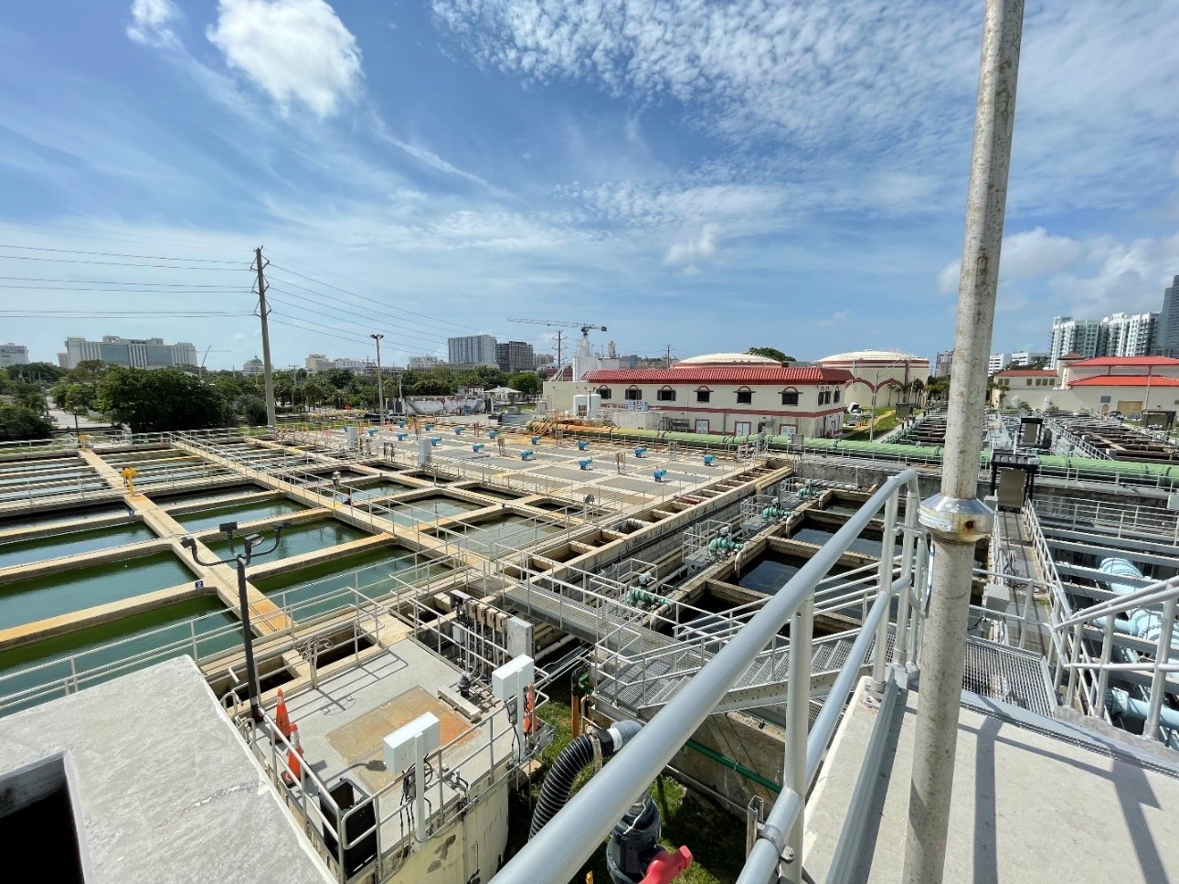 A view of the water plant filtration system