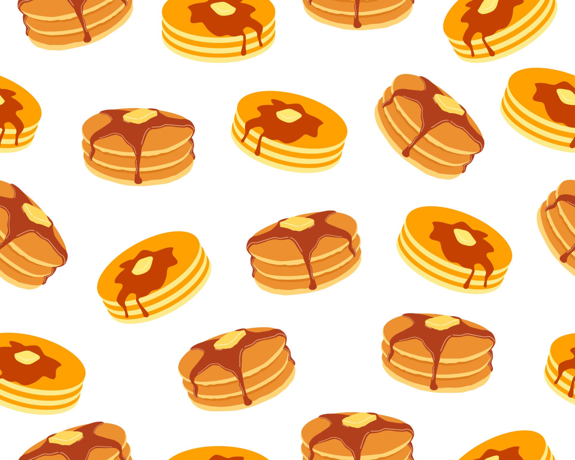 Images of stacks of pancakes in a pattern