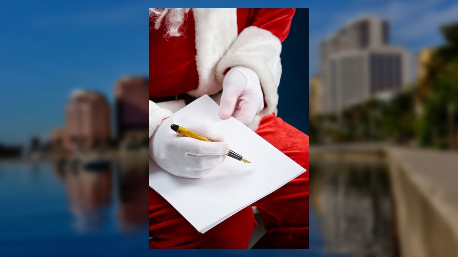 santa writing in frame