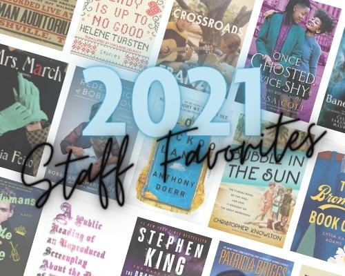 Book covers with Staff Favorites 2021 text