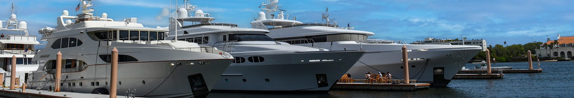 Panoramic Image of 3 Yachts Docked at West Palm Beach